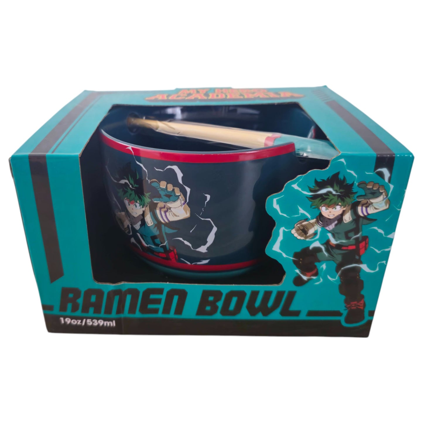 Ramen Bowl Izuku Midoriya (Deku) My Hero Academia Palillos de bambú