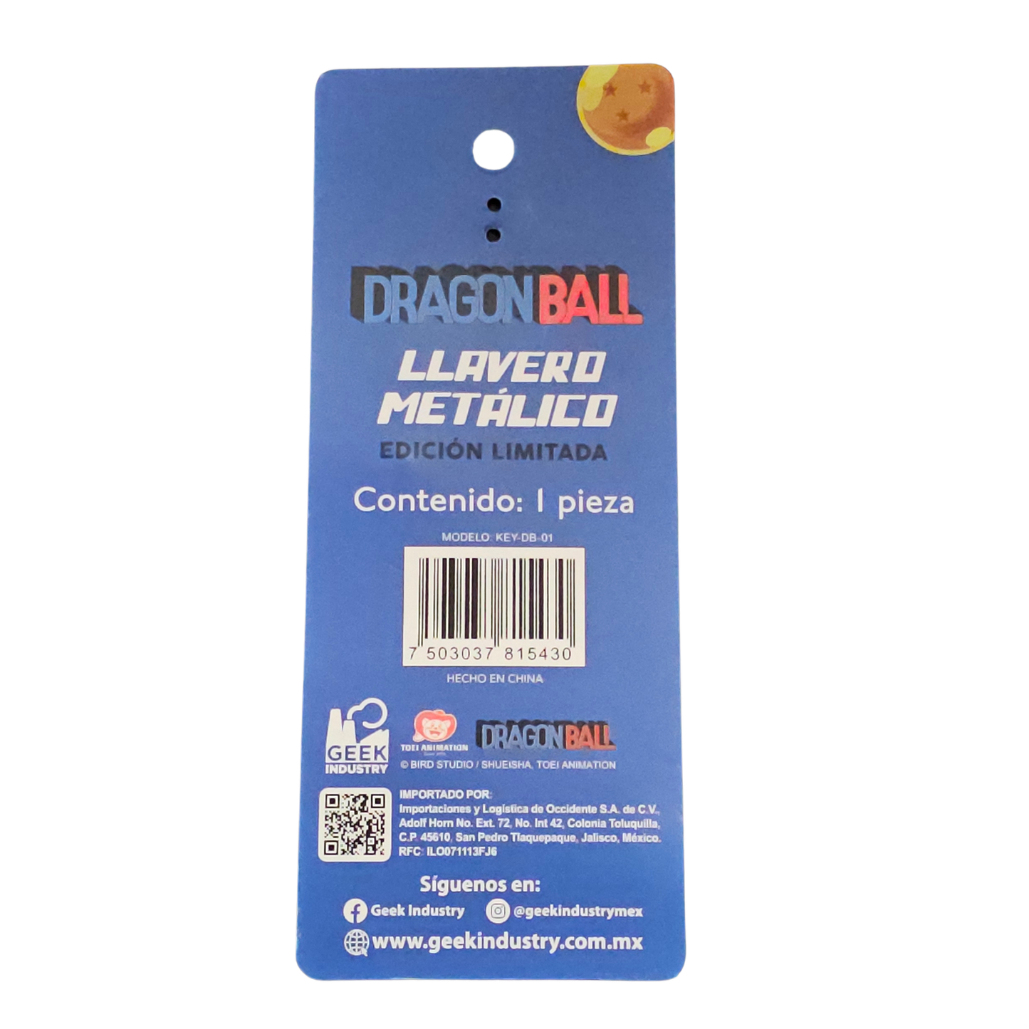 Llavero Dragon Ball Goku Metalico Original