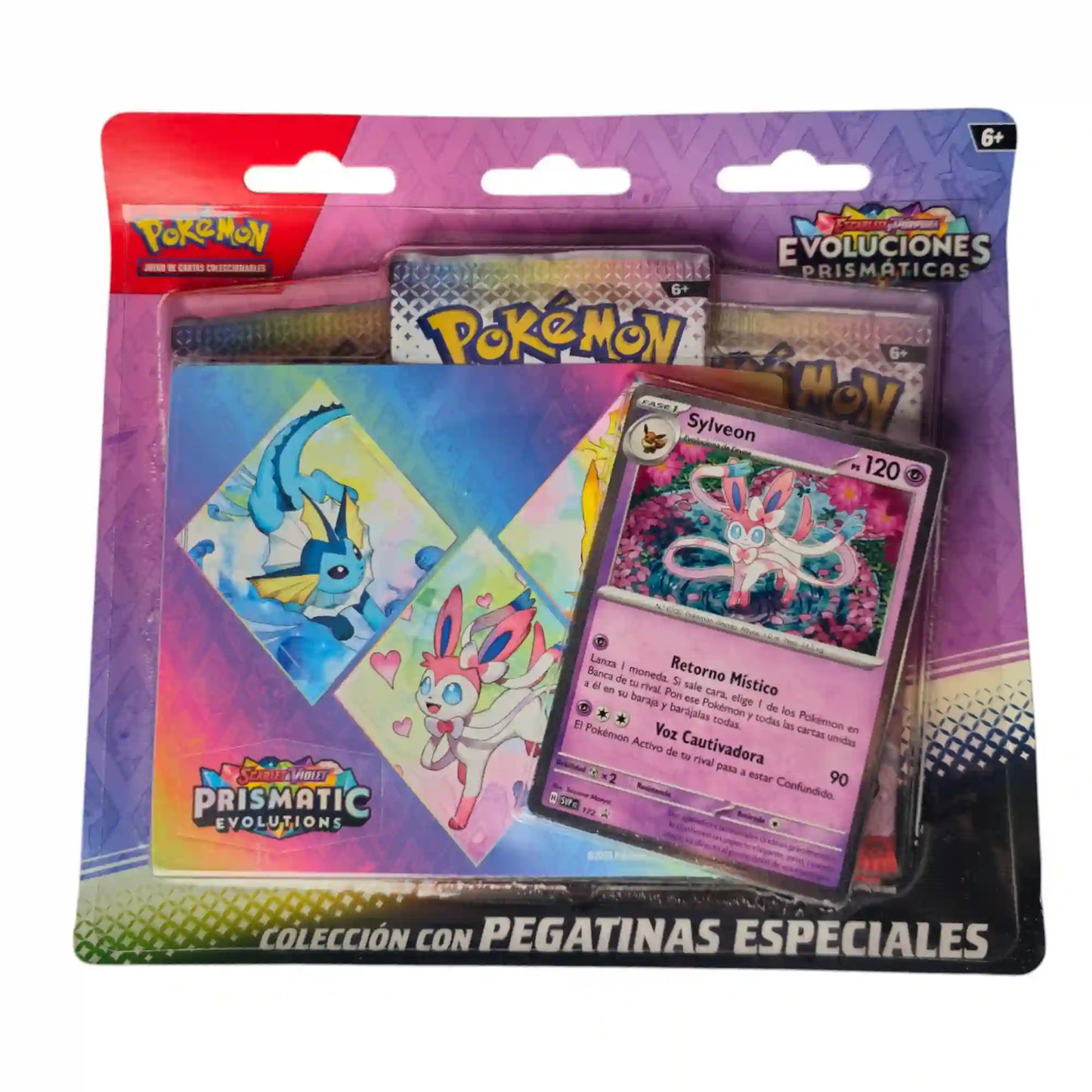 Set de cartas y pegatinas de Sylveon de Pokémon Evoluciones Prismáticas