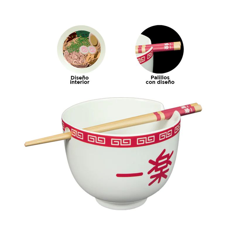Ramen Bowl De Naruto Con Palillos Para Ramen 539 Ml