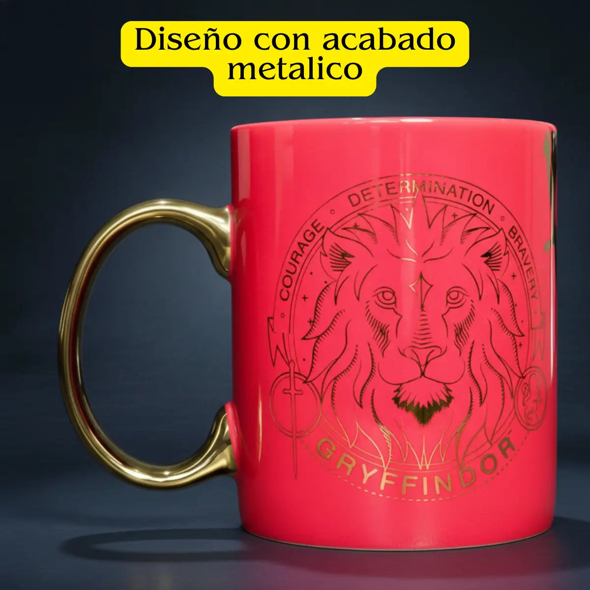 Taza Harry Potter Gryffindor Cerámica Acabado Metálico 330ml