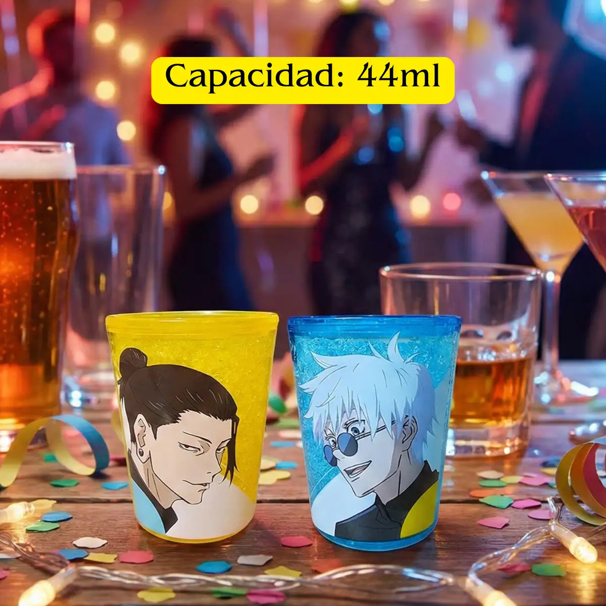 Mini Vasos Jujutsu Kaisen Gojo Y Geto Originales 44ml