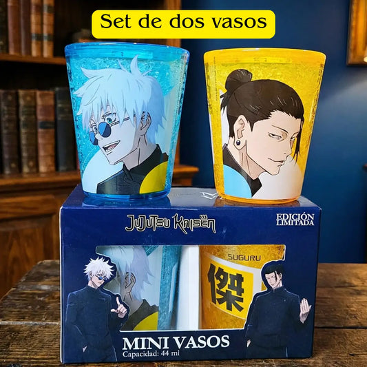 Mini Vasos Jujutsu Kaisen Gojo Y Geto Originales 44ml