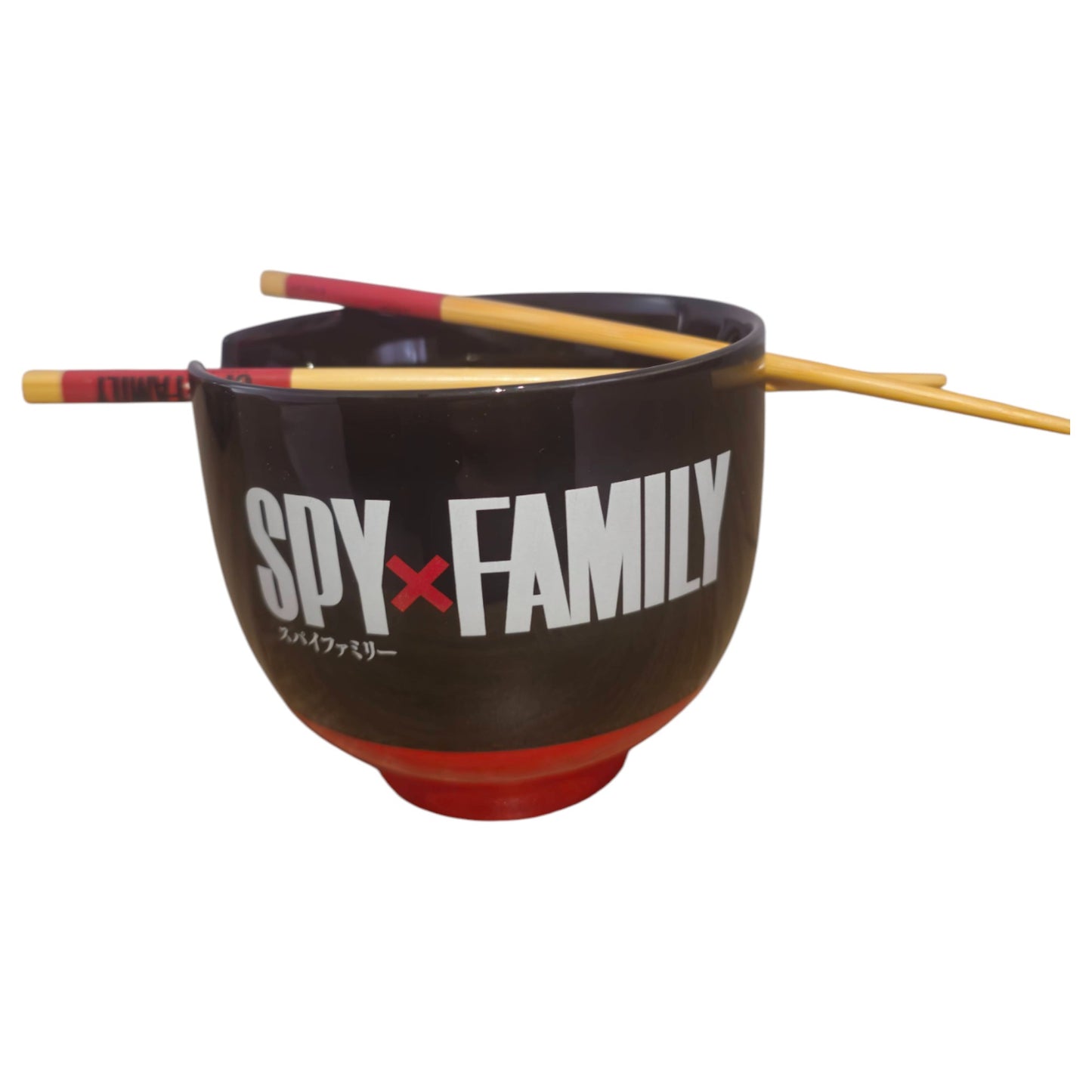 Ramen Bowl Spy x Family Loid Anya Yor Con Palillos Oficial Negro