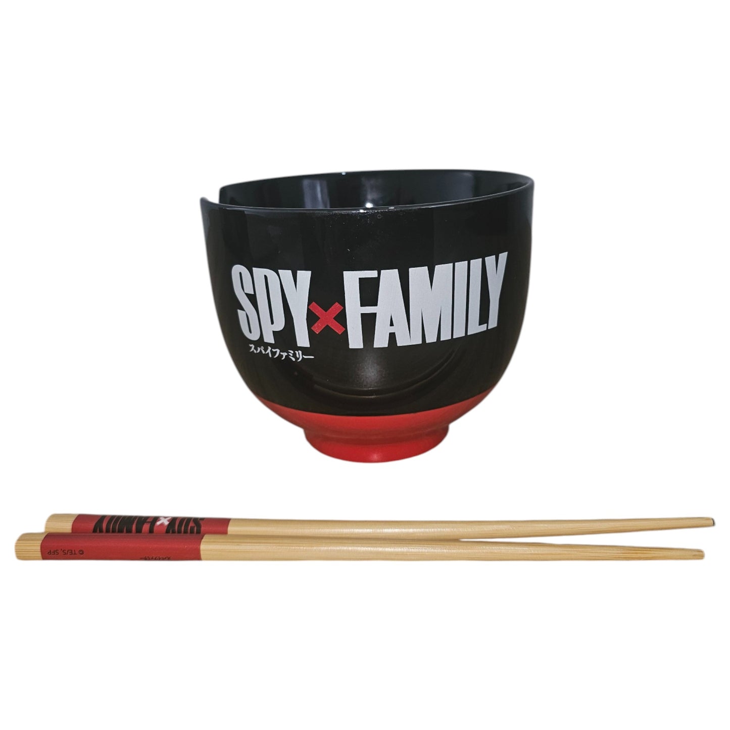 Ramen Bowl Spy x Family Loid Anya Yor Con Palillos Oficial Negro