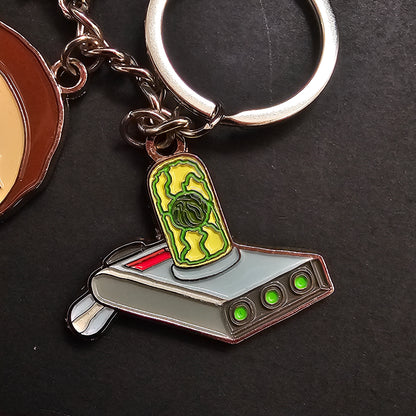 Llavero Rick And Morty 4 Dijes Metalico