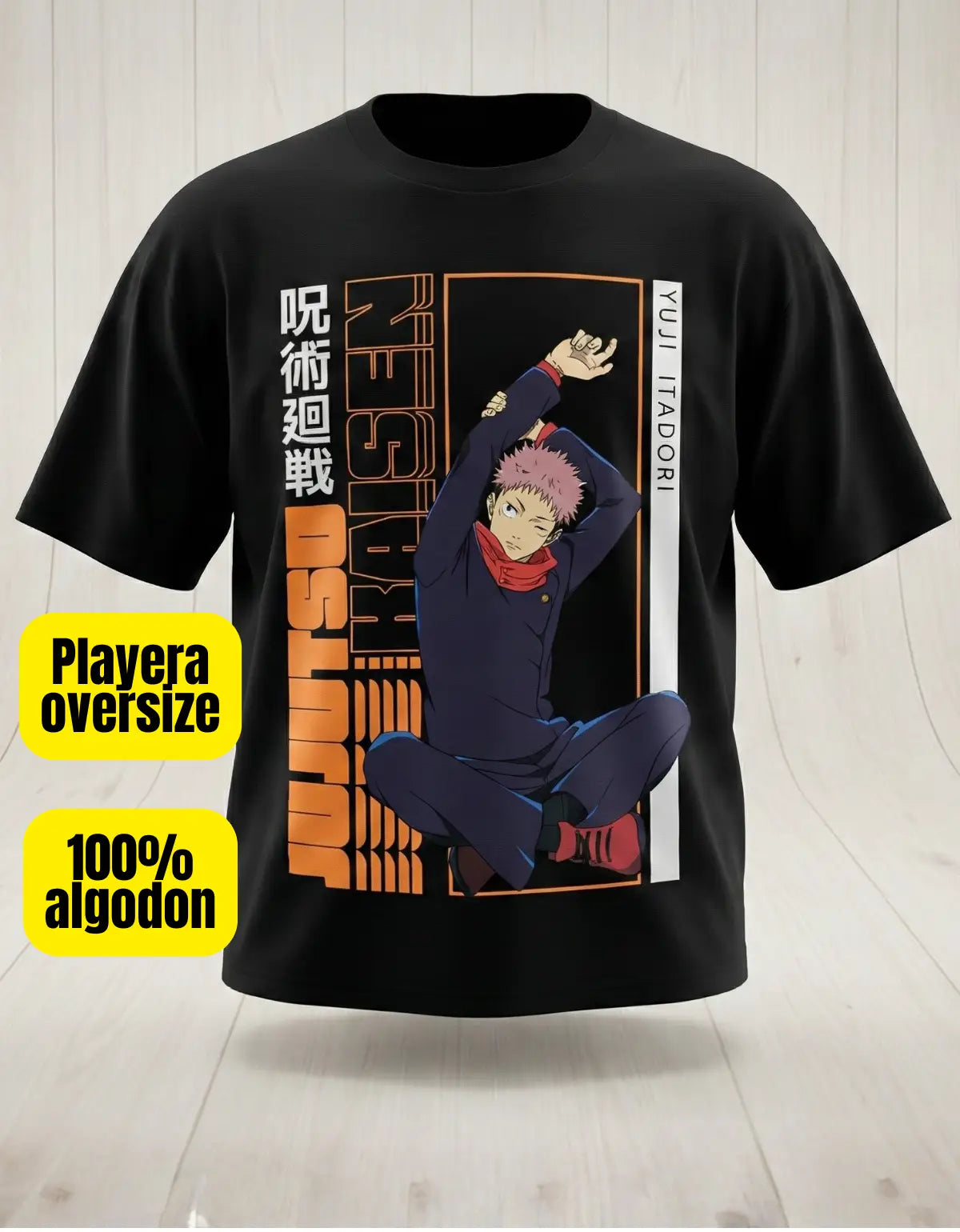 Playera Jujutsu Kaisen Itadori Mascara De Latex Oversize