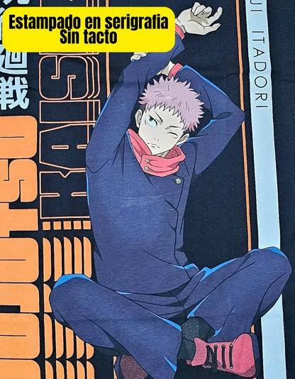 Playera Jujutsu Kaisen Itadori Mascara De Latex Oversize