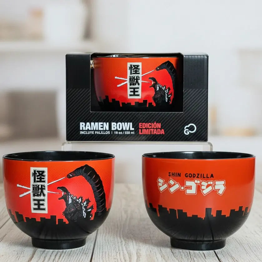 Ramen Bowl Godzilla Palillos Cerámica Original 539ml