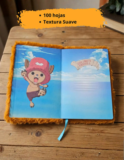 Libreta One Piece Chopper Peluche Original + Stickers