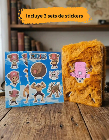 Libreta One Piece Chopper Peluche Original + Stickers