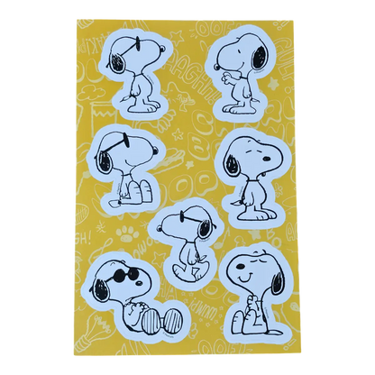 Libreta Snoopy Peluche Blanco Bordada + Calcomanías oficial