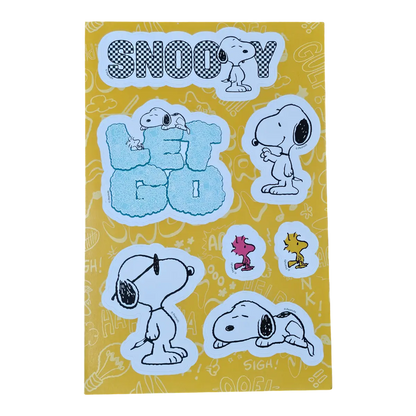 Libreta Snoopy Peluche Blanco Bordada + Calcomanías oficial