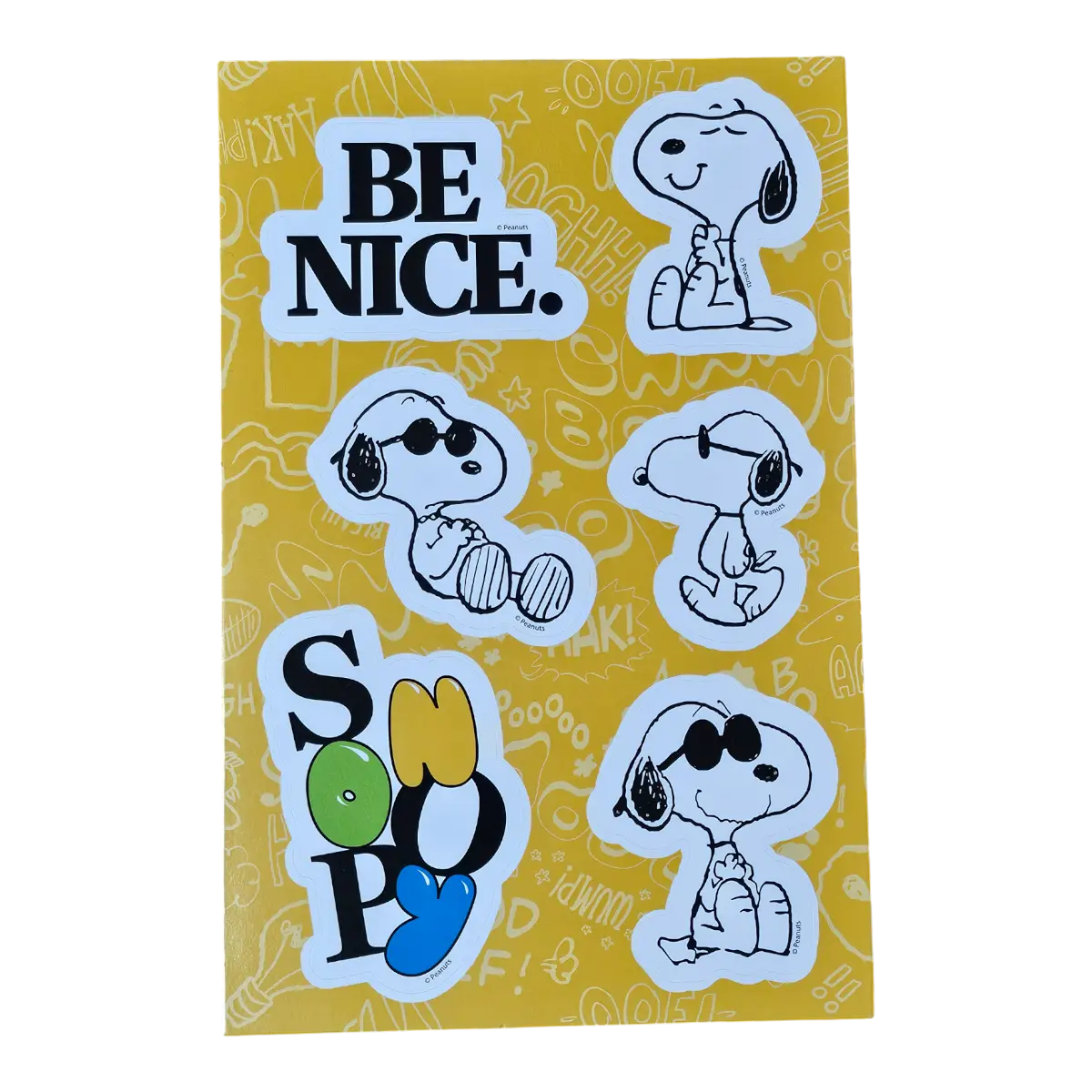 Libreta Snoopy Peluche Blanco Bordada + Calcomanías oficial