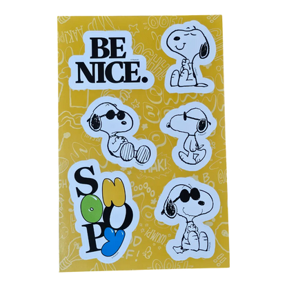 Libreta Snoopy Peluche Blanco Bordada + Calcomanías oficial