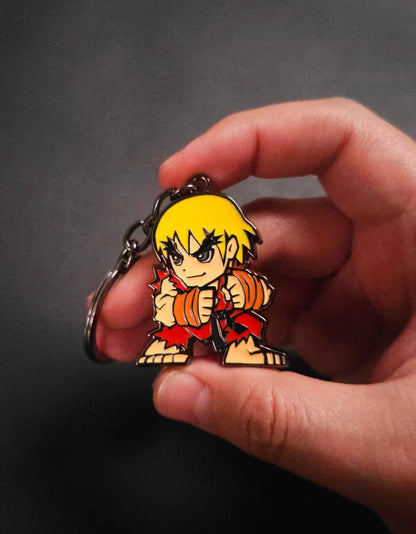 Llavero Street Fighter Ken Capcom Original Metal Chibi
