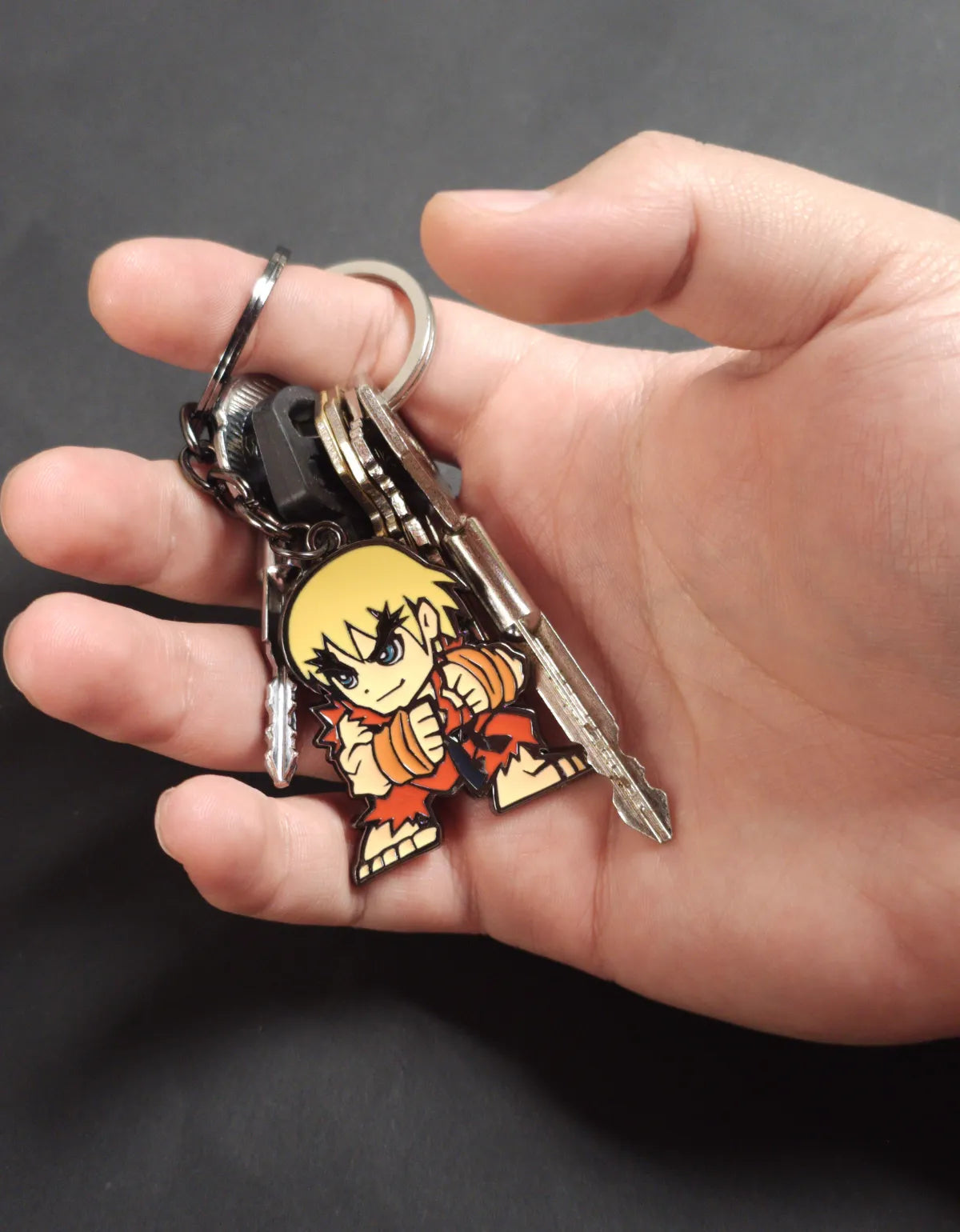 Llavero Street Fighter Ken Capcom Original Metal Chibi