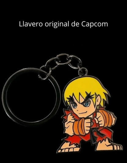 Llavero Street Fighter Ken Capcom Original Metal Chibi