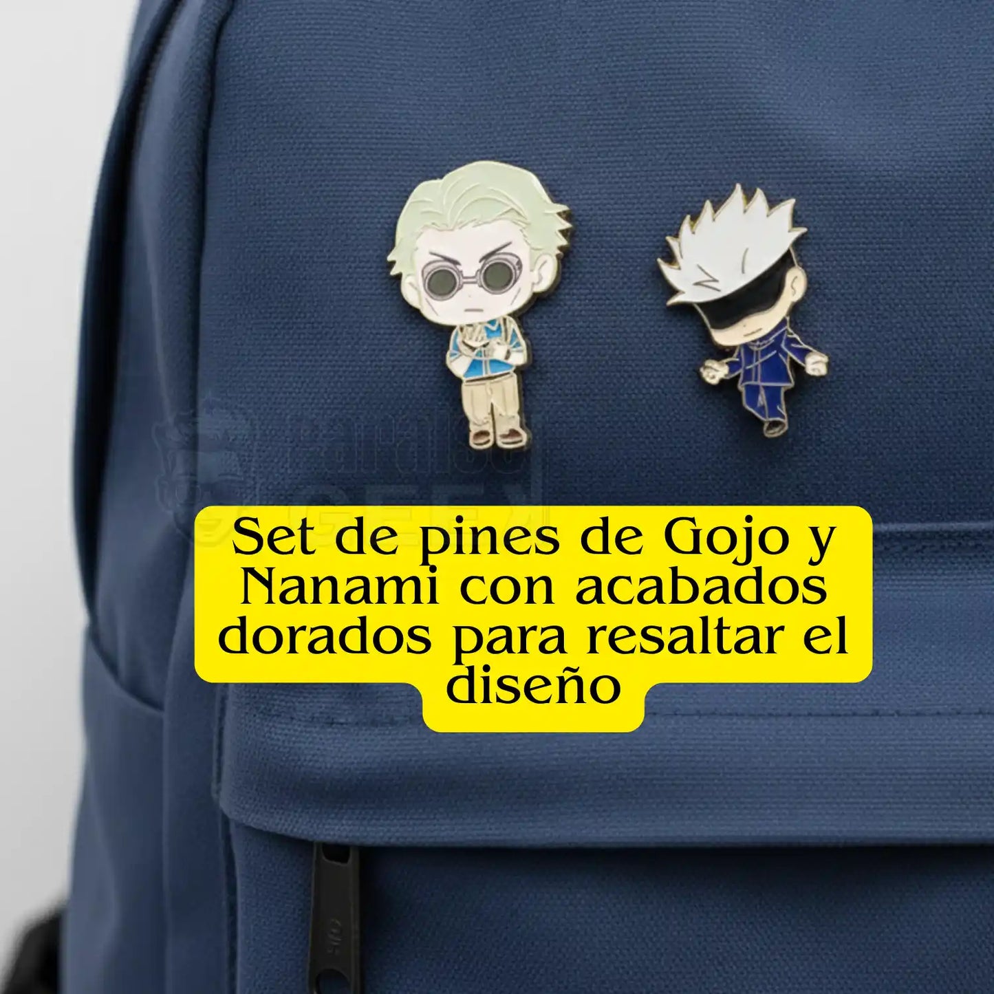 Pines Jujutsu Kaisen Gojo Y Nanami Original Metal Dorado