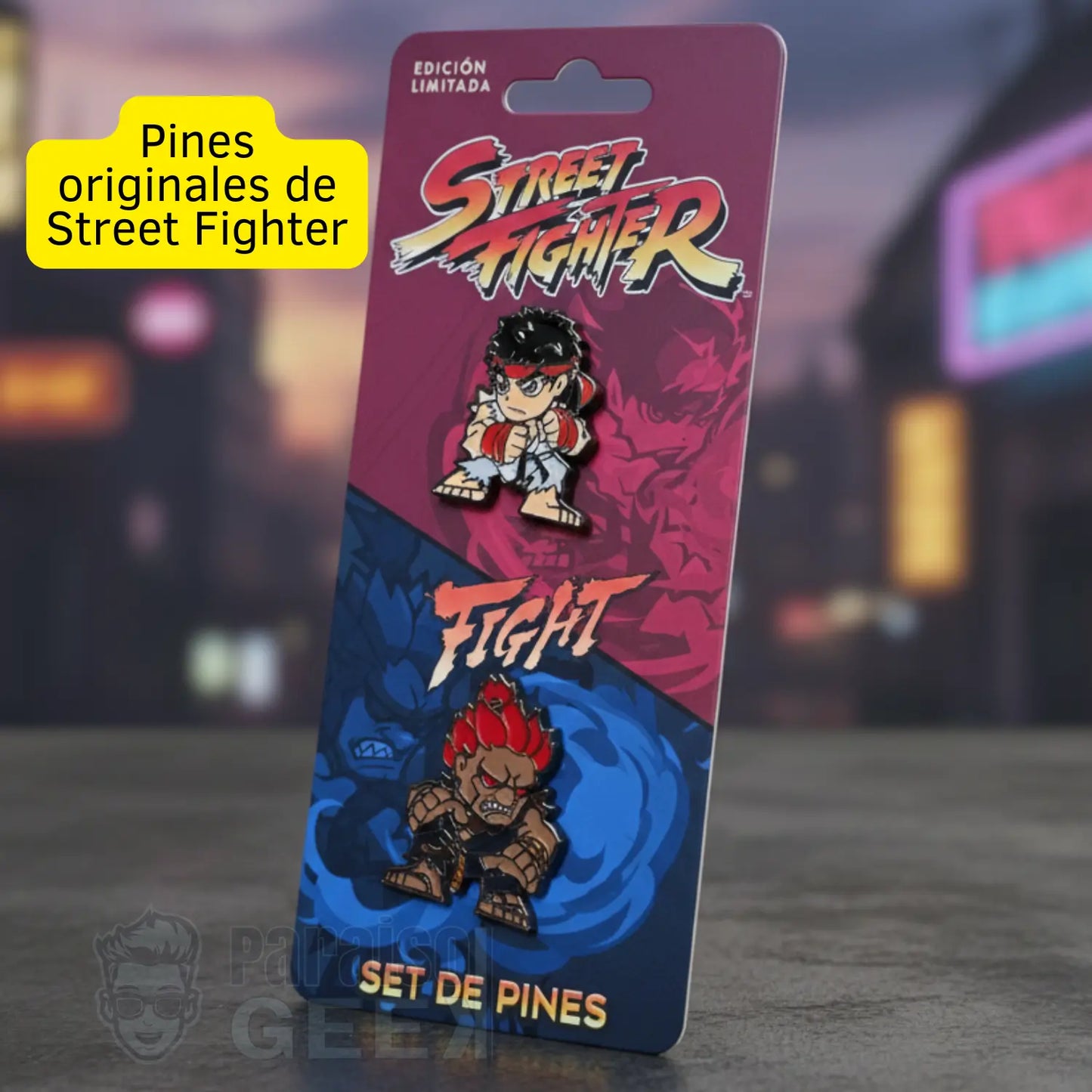 Pines Street Fighter Ryu Vs Akuma Original Capcom Metal