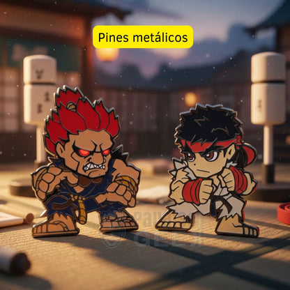 Pines Street Fighter Ryu Vs Akuma Original Capcom Metal