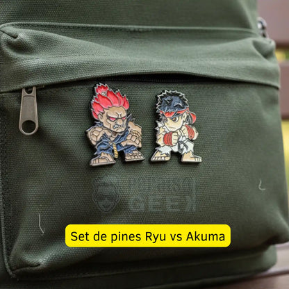 Pines Street Fighter Ryu Vs Akuma Original Capcom Metal