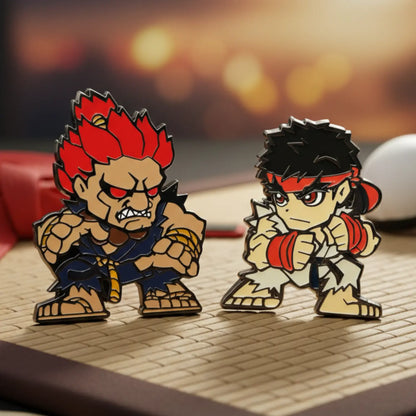 Pines Street Fighter Ryu Vs Akuma Original Capcom Metal