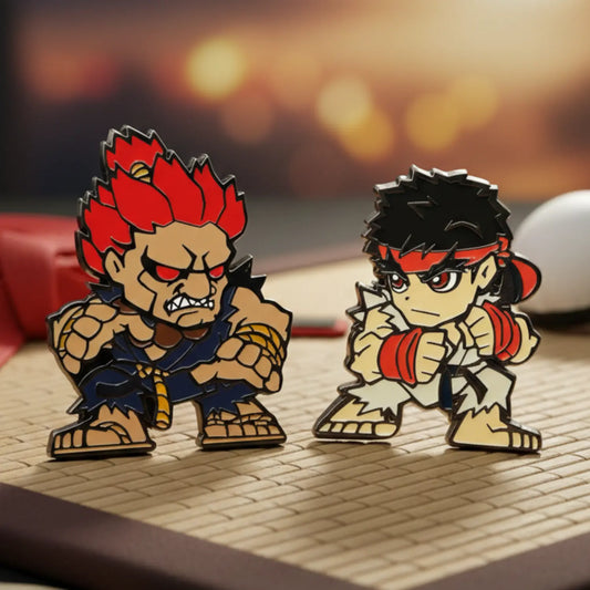 Pines Street Fighter Ryu Vs Akuma Original Capcom Metal