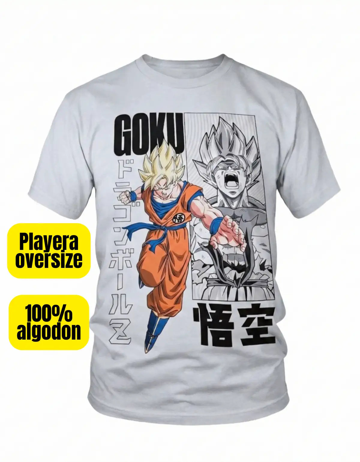 Playera Dragon Ball Goku Oversize Mascara De Latex