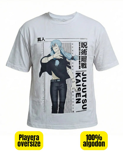 Playera Jujutsu Kaisen Mahito Mascara De Latex Oversize