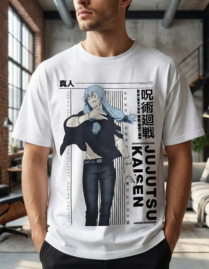 Playera Jujutsu Kaisen Mahito Mascara De Latex Oversize