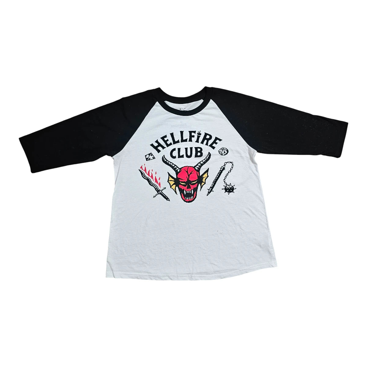 Playera Stranger Things Hellfire club estilo Raglan Mujer