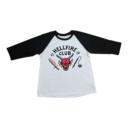 Playera Stranger Things Hellfire club estilo Raglan Mujer