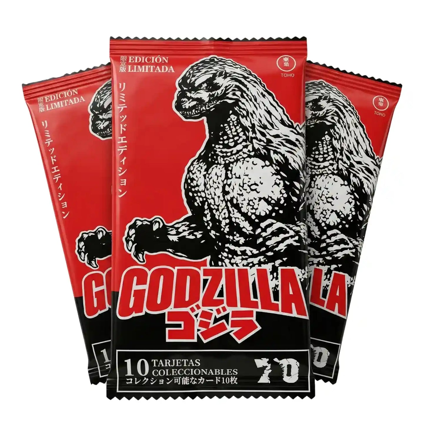 3 Sobres Tarjetas Godzilla Coleccionables Originales Inglés, Japonés