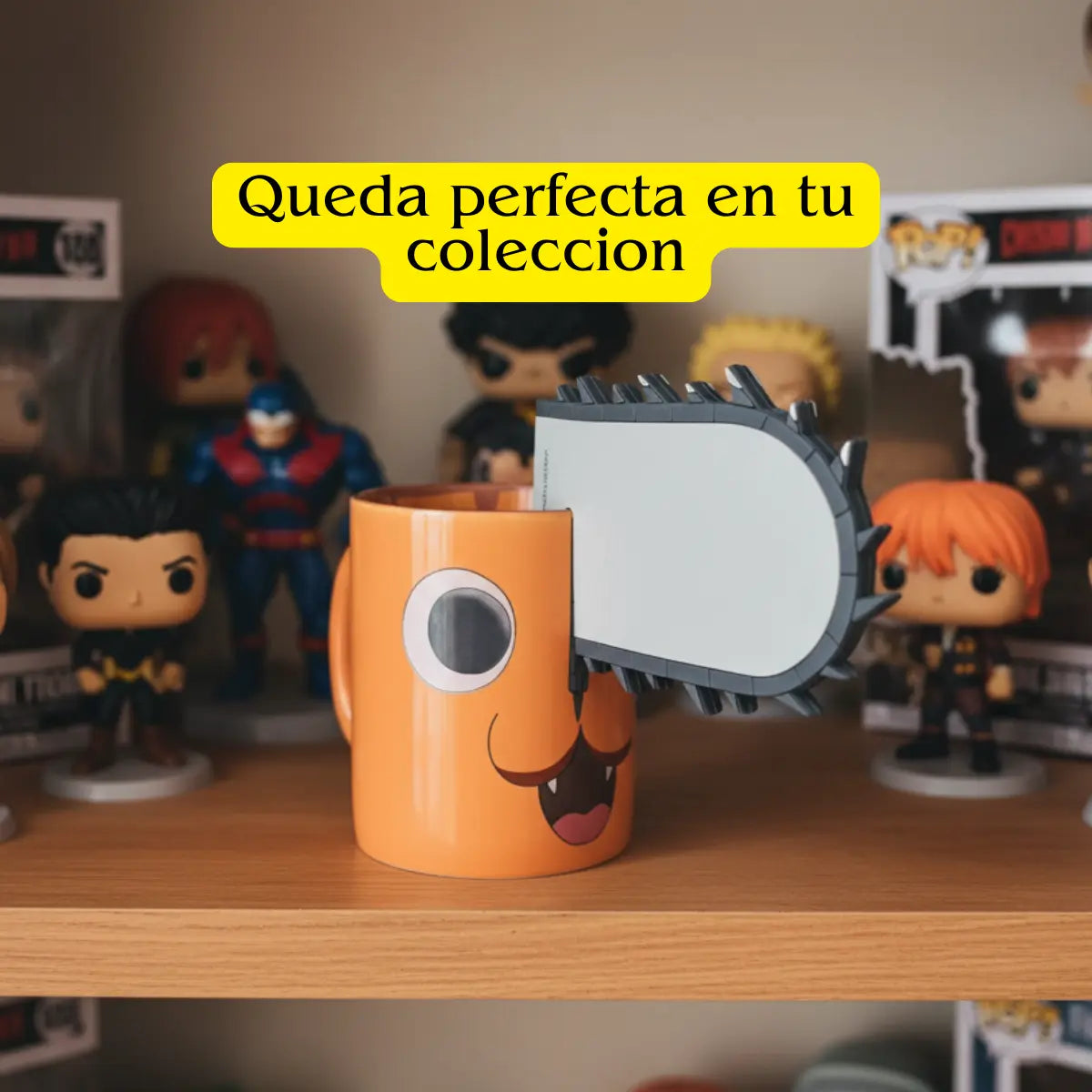 Taza Chainsaw Man Pochita Con Portavaso 330ml