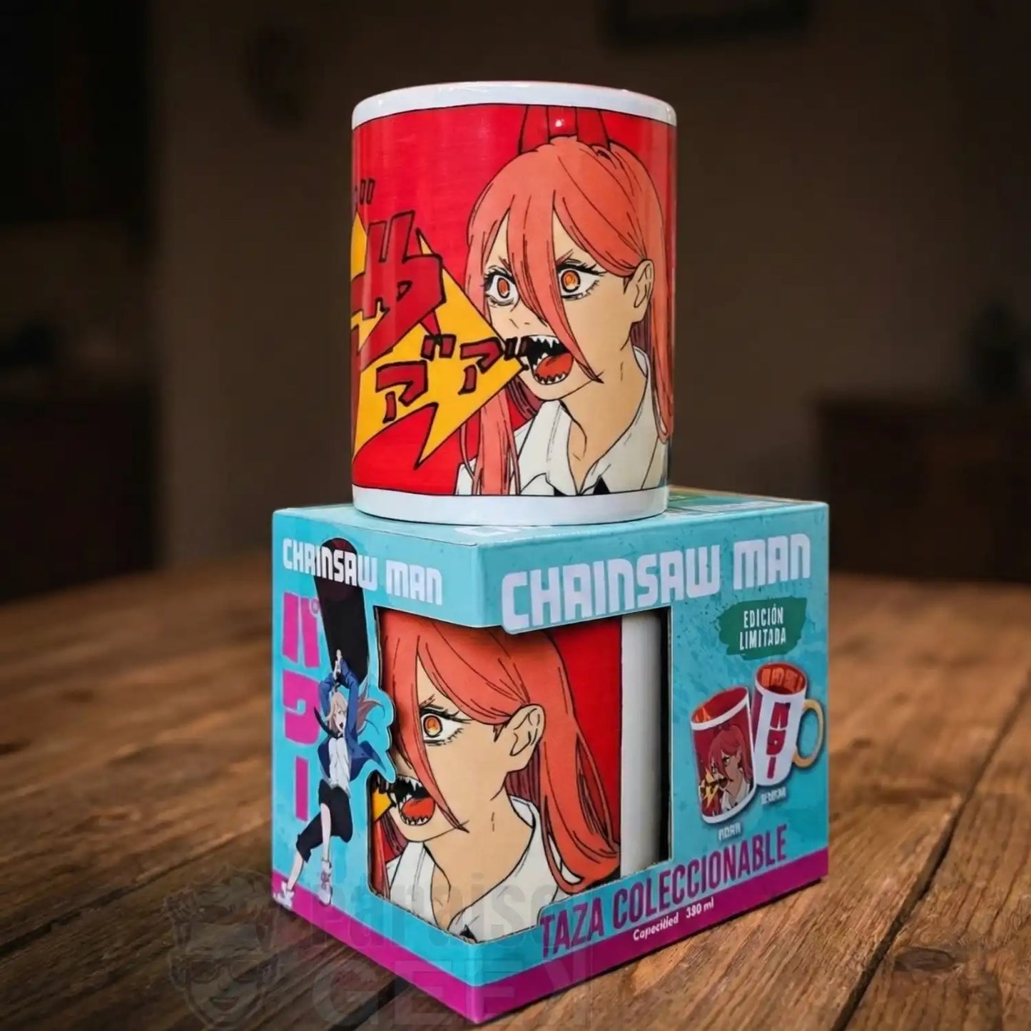 Taza Chainsaw Man Power Original Interior Rojo 330ml