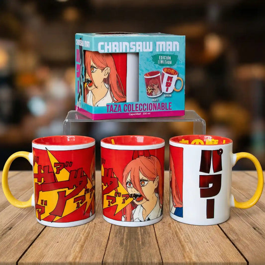 Taza Chainsaw Man Power Original Interior Rojo 330ml