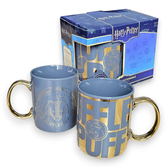 Taza Harry Potter Hufflepuff Cerámica Acabado Metálico 330ml