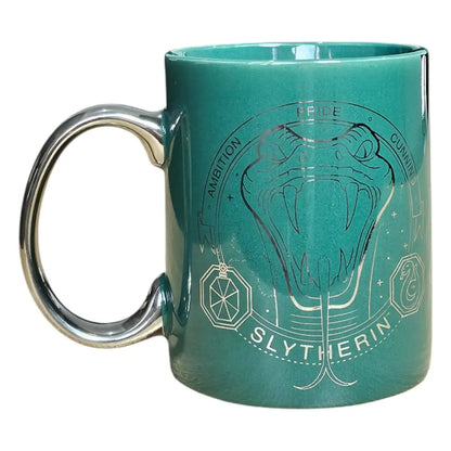 Taza Harry Potter Slytherin Cerámica Acabado Metálico 330ml