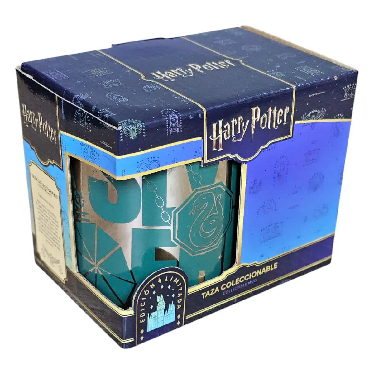 Taza Harry Potter Slytherin Cerámica Acabado Metálico 330ml