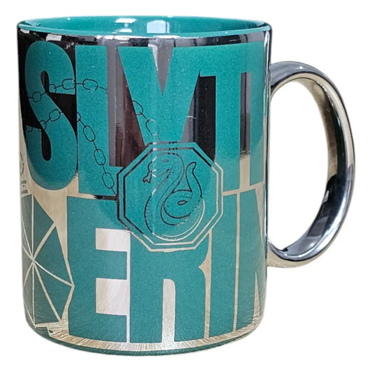 Taza Harry Potter Slytherin Cerámica Acabado Metálico 330ml