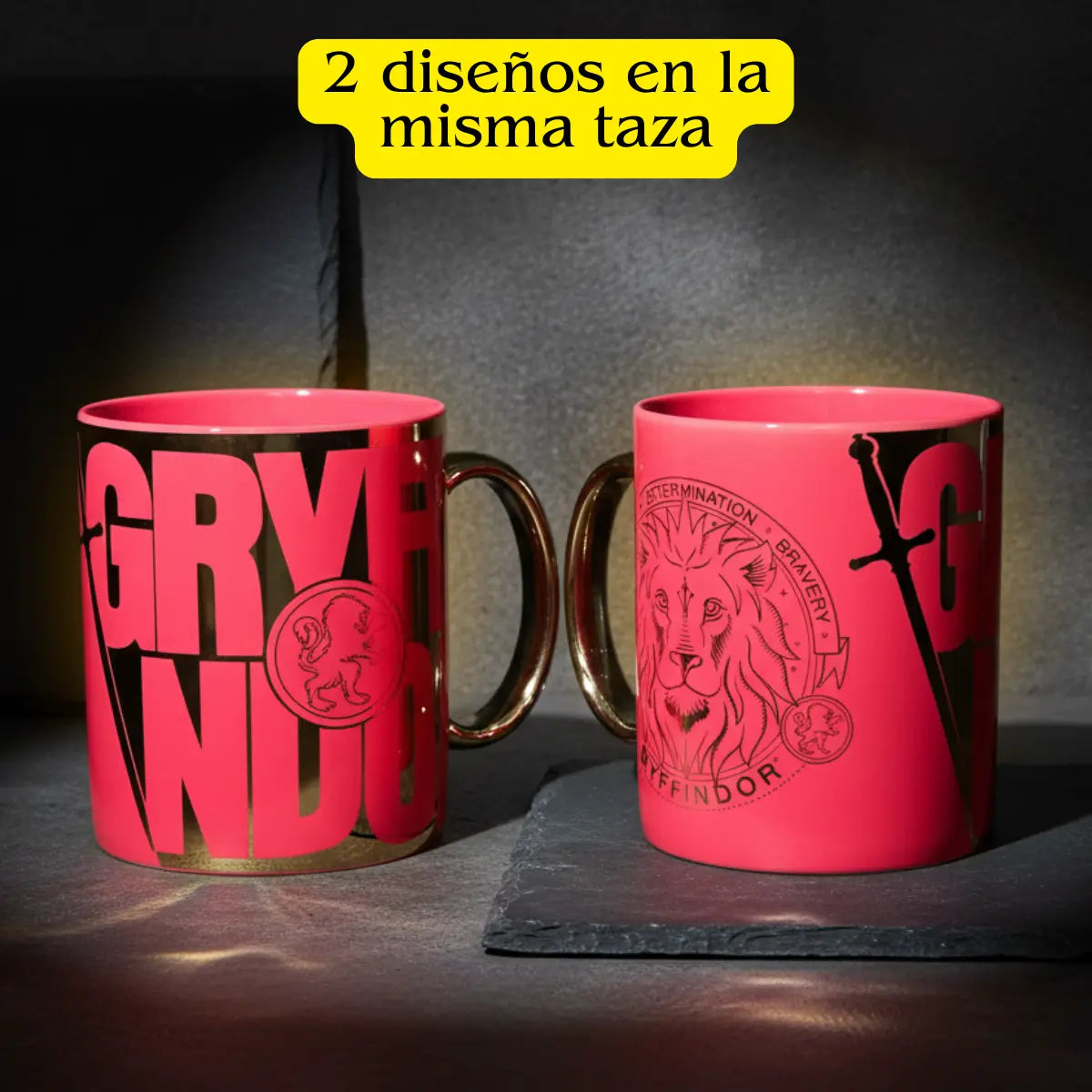 Taza Harry Potter Gryffindor Cerámica Acabado Metálico 330ml