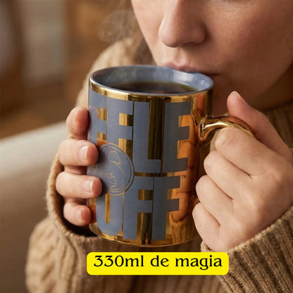Taza Harry Potter Hufflepuff Cerámica Acabado Metálico 330ml