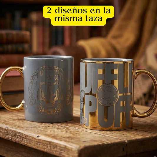 Taza Harry Potter Hufflepuff Cerámica Acabado Metálico 330ml
