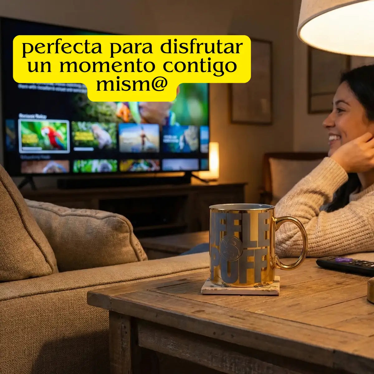 Taza Harry Potter Hufflepuff Cerámica Acabado Metálico 330ml