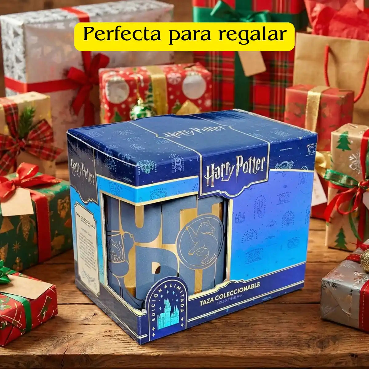 Taza Harry Potter Hufflepuff Cerámica Acabado Metálico 330ml